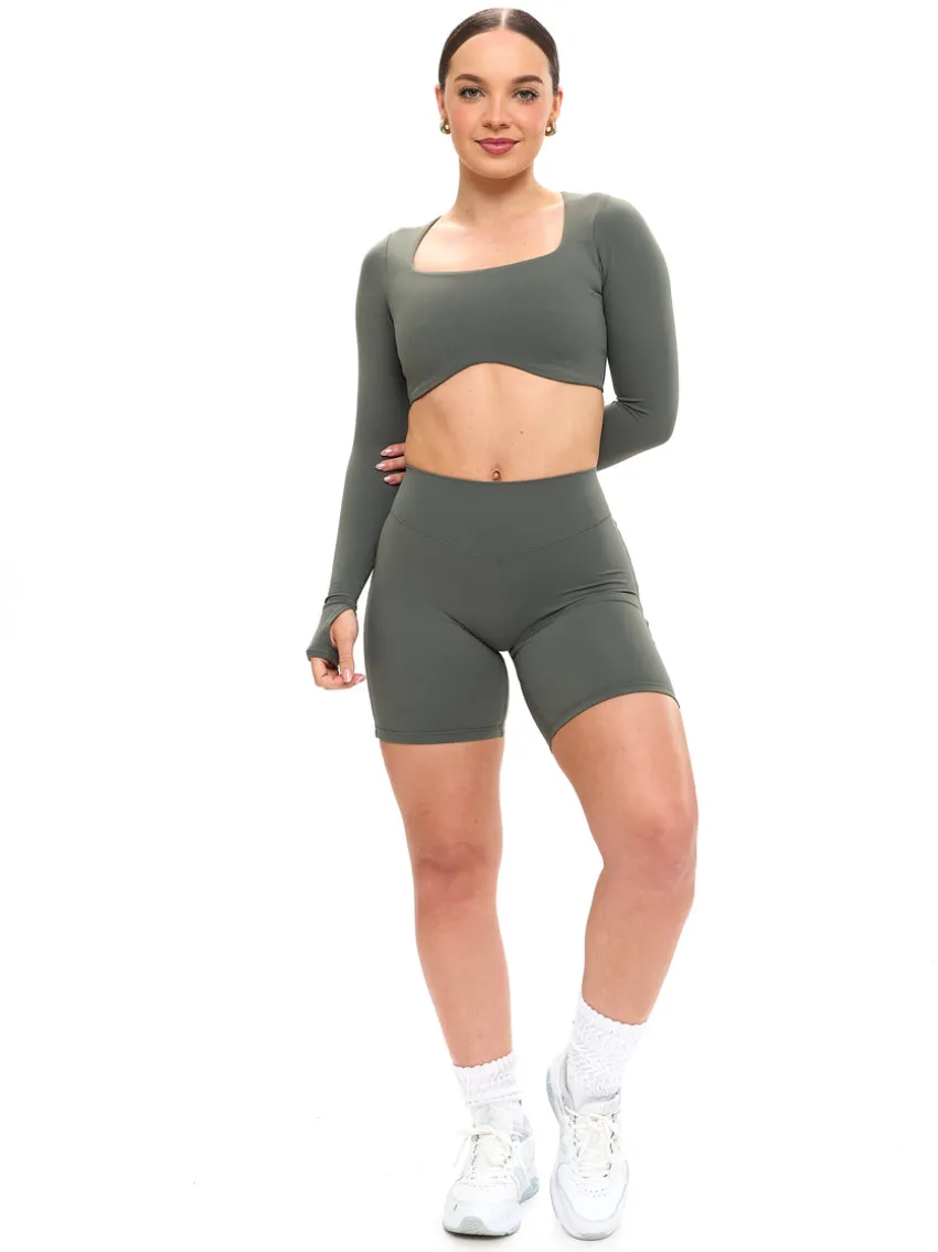 Long Sleeve Curve Crop