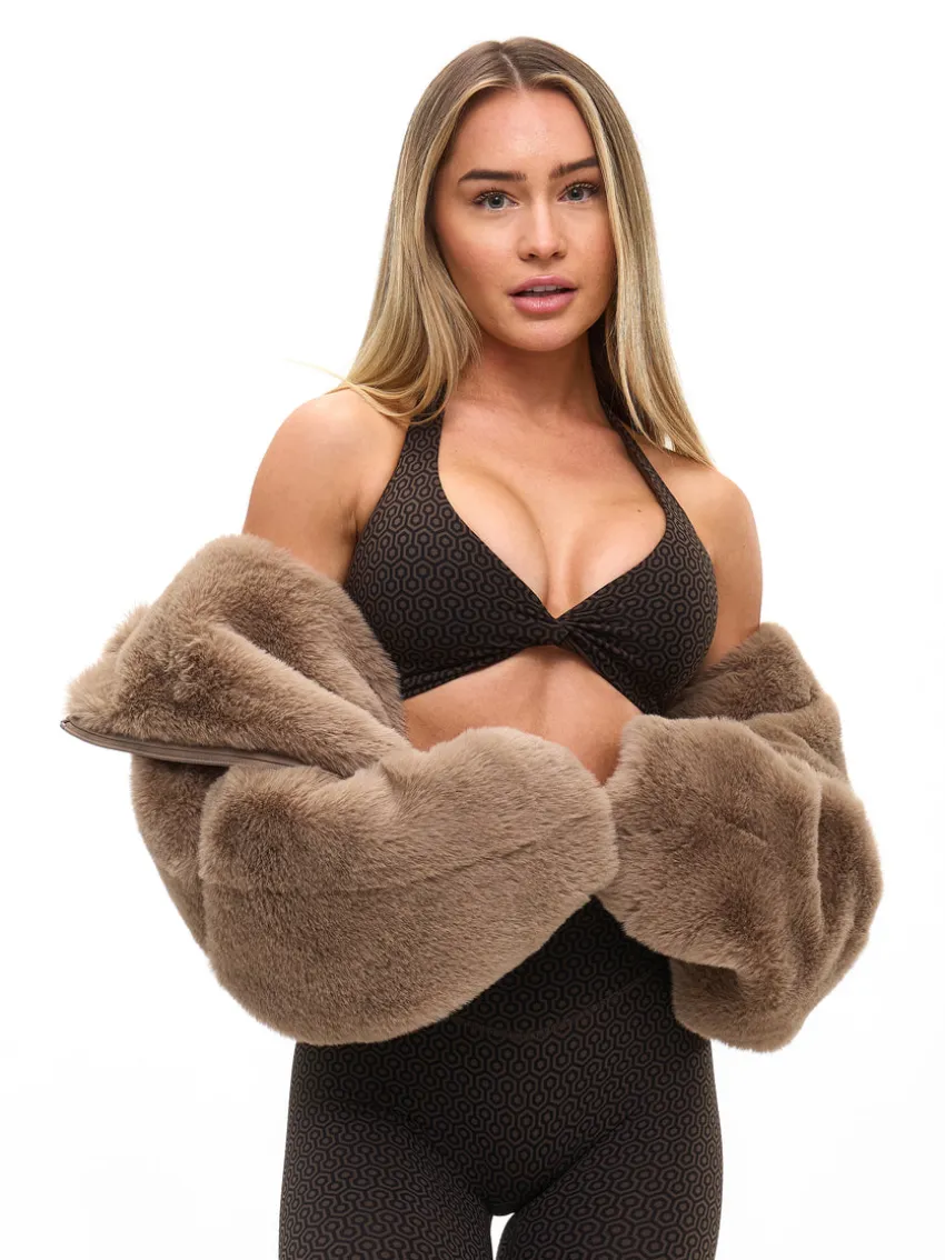 Poshknit Twist Halter Sports Bra