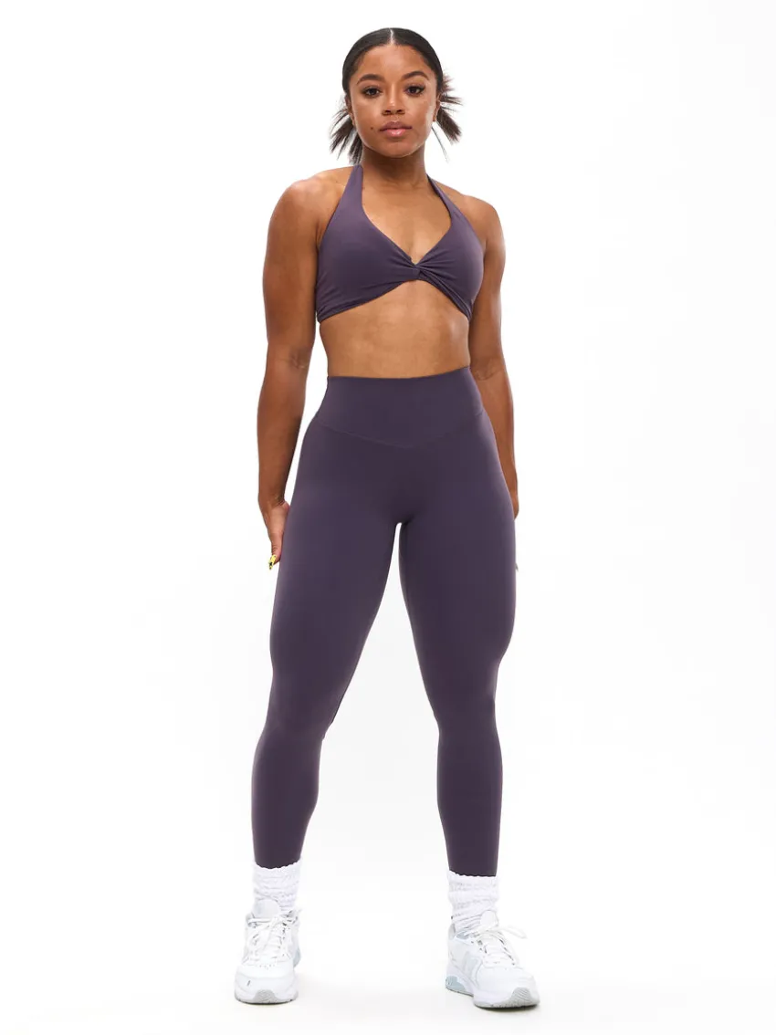 Poshknit Twist Halter Sports Bra