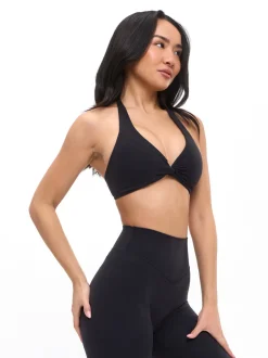 Poshknit Twist Halter Sports Bra