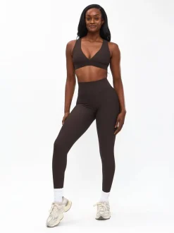 Ribbed Deep V Sports Bra