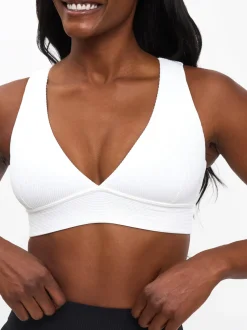 Ribbed Deep V Sports Bra