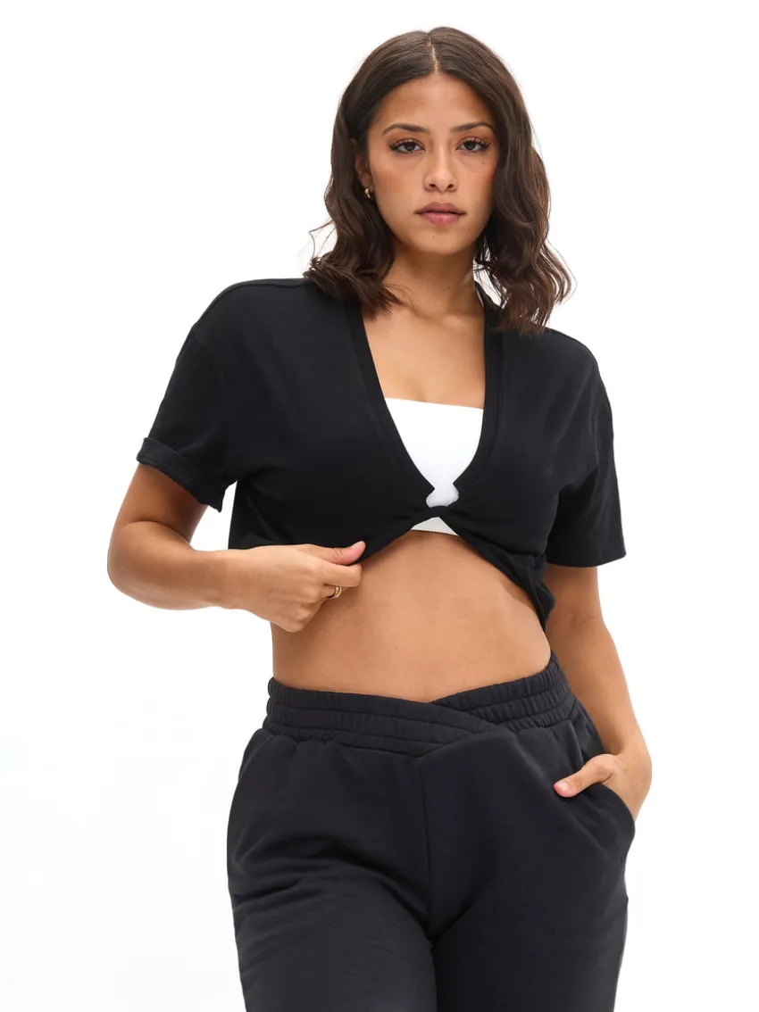 Slouchy Twist Crop